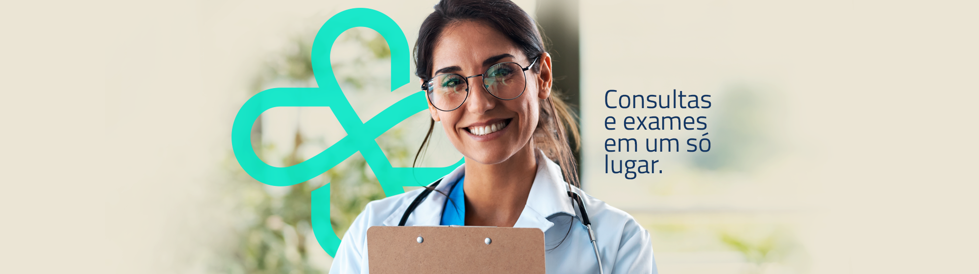 Banner convidando para agendamento de consulta médica na clínica popular.